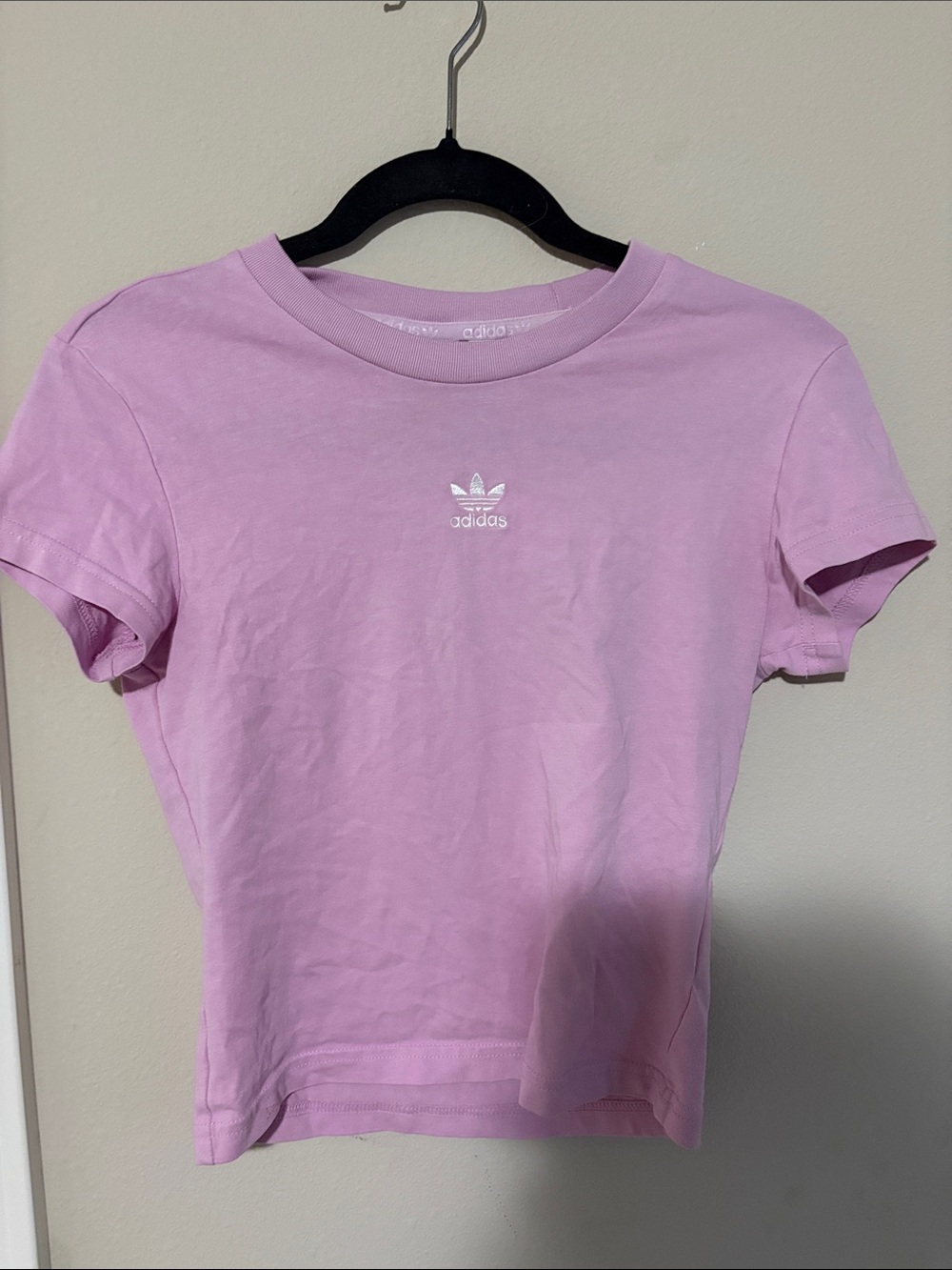 adidas Lavender Crew Neck Short Sleeve Tee
